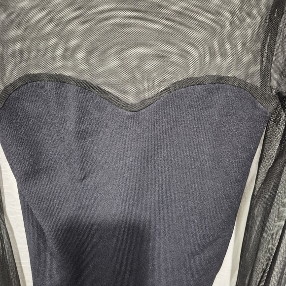 Free People Light up Layering Mesh Turtleneck Long Sleeve Black Shirt - Picture 3 of 7